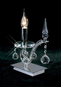 IL30010  Tara Crystal 30cm 1 Light Table Lamp Polished Chrome
